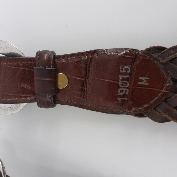 Women's Double Braided Woven Boho Bohemian Brown Medium M - Picture 9 of 9